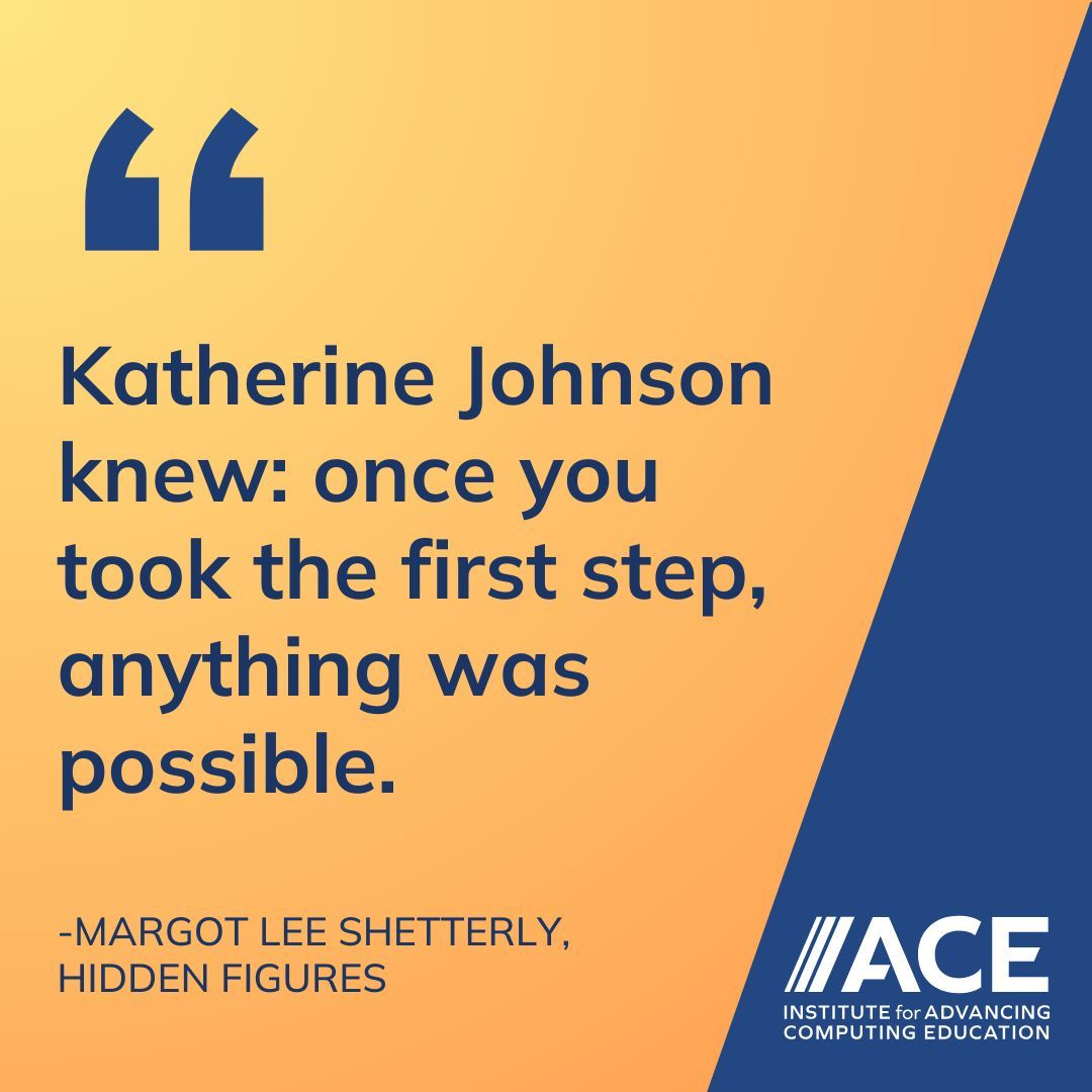 Every great journey begins with a single step. 🚀 Let’s honor trailblazers like Katherine Johnson, whose courage and brilliance remind us that anything is possible. 🌟 

#STEMInspiration #HiddenFigures #BreakingBarriers