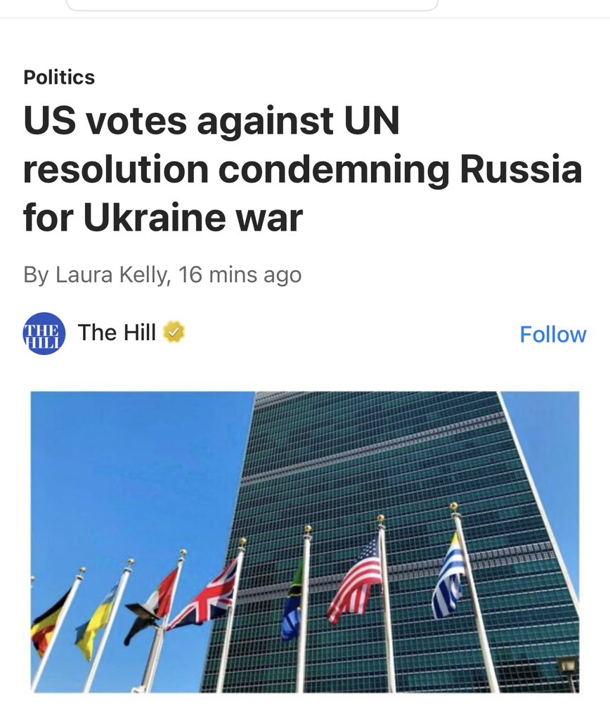 Let me make this abundantly clear as this administration keeps embarrassing &amp; endangering us on all levels! I VEHEMENTLY DISAGREE with standing with RUSSIA! I am still standing with Ukraine, President Zelenskyy, &amp; the Ukrainian People! FULL STOP!