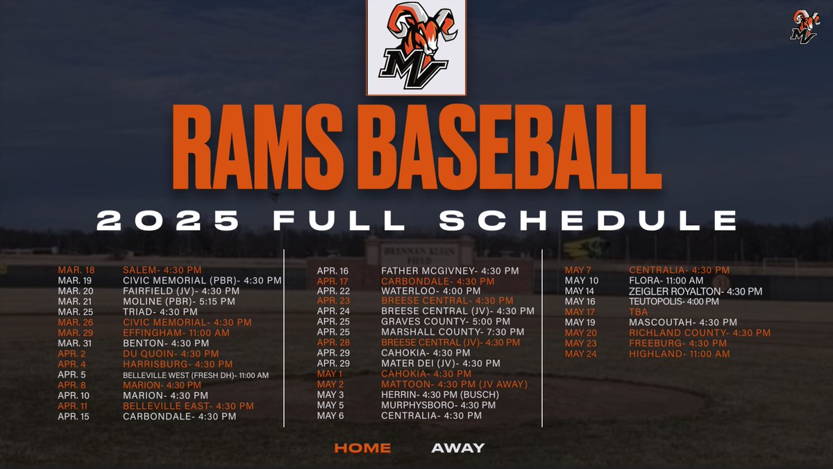Rams Baseball 2025 Schedule