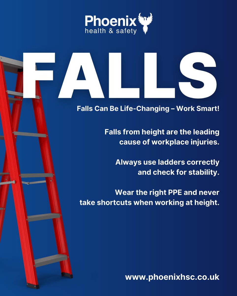 PhoenixHSC's tweet photo. Slips, trips, and falls make up 31% of workplace injuries, affecting nearly 200,000 workers each year! ⚠️ 

💡 Want to reduce risks in your workplace? Contact us today. https://t.co/w05MXHBJKK