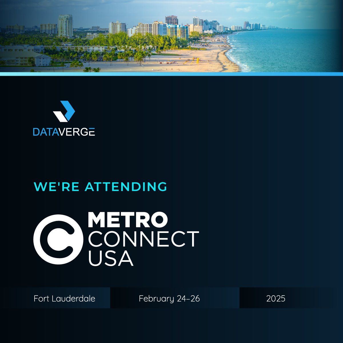 DataVerge's tweet image. We&apos;re live from @capacitymedia&apos;s #MetroConnectUSA in Fort Lauderdale!

Catch up with our co-founders, @RaySidler and Ruben Magurdumov, to dive into how DataVerge is shaping the future of Interconnected Colocation