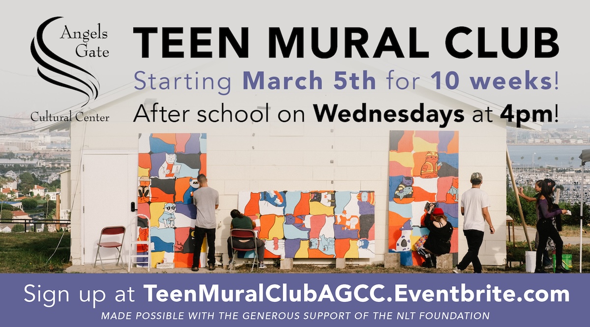 AngelsGateArt's tweet image. Create large-scale public art in this FREE mural painting program for teens at AGCC with artist Mer Young! Weds after school, starts March 5 🎨 Sign up: teenmuralclubagcc.eventbrite.com

#AngelsGateCulturalCenter #TeenMuralClub #SanPedro #MuralPainting #ArtsEducation