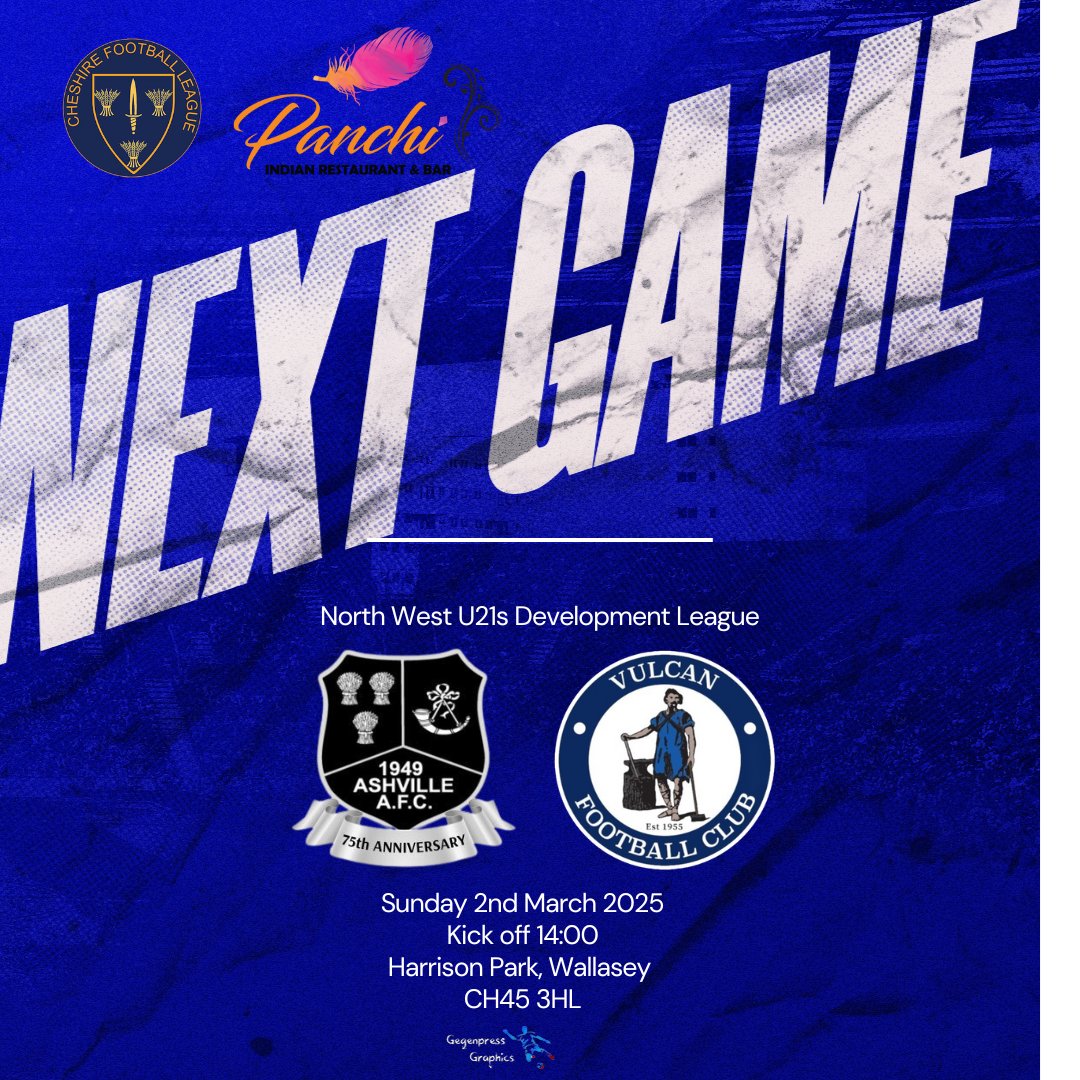 VulcanFC Gameday (@vulcanfcgameday) on Twitter photo This weekend's fixtures:
Saturday 1st March 2025
First team: Broadheath Central (H) 2pm KO
Reserves: Styal Reserves (A) 2pm KO
Both games in the <a href="/CheshireFL/">Cheshire Football League ⚽️</a>
Sunday 2nd March 2025
U21s: Ashville U21s 2nds (A) 2pm KO <a href="/AshvilleFCU21/">Ashville FC</a> This weekend's fixtures:
Saturday 1st March 2025
First team: Broadheath Central (H) 2pm KO
Reserves: Styal Reserves (A) 2pm KO
Both games in the <a href="/CheshireFL/">Cheshire Football League ⚽️</a>
Sunday 2nd March 2025
U21s: Ashville U21s 2nds (A) 2pm KO <a href="/AshvilleFCU21/">Ashville FC</a>