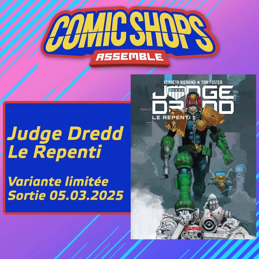 Il est l'heure de rendre la Justice ! Mais façon Judge Dredd !

Nous sommes extrêmement heureux de pouvoir vous proposer cette variante pour le prochain Judge Dredd chez Delirium !

Merci à Laurent Lerner pour cette proposition et cette somptueuse couverture !

220 ex.
5.03.25