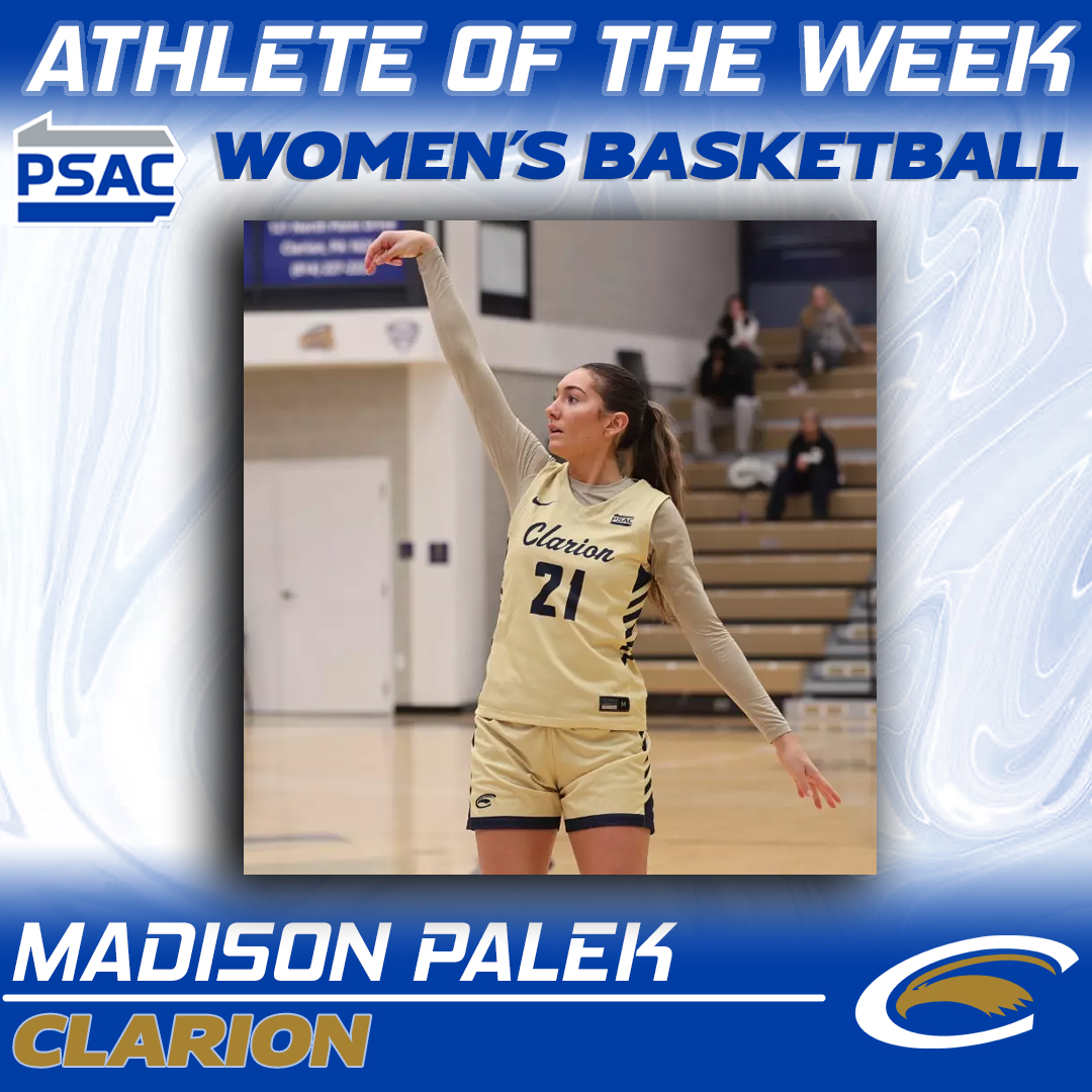 PSAC Sports (@psacsports) on Twitter photo WOMEN'S BASKETBALL: Your #PSACWBB West Athletes of the Week! 🏀
WEST
Co-Athlete: Morgan Gentile, <a href="/BoroAthletics/">Edinboro Athletics</a>
Co-Athlete: Nyshae' Weaver, <a href="/IUPCrimsonHawk/">IUP Athletics</a>
Defensive: Madison Palek, <a href="/ClarionEagles/">Clarion Golden Eagles</a>
🔗tinyurl.com/2cpgec2b
#PSACProud WOMEN'S BASKETBALL: Your #PSACWBB West Athletes of the Week! 🏀
WEST
Co-Athlete: Morgan Gentile, <a href="/BoroAthletics/">Edinboro Athletics</a>
Co-Athlete: Nyshae' Weaver, <a href="/IUPCrimsonHawk/">IUP Athletics</a>
Defensive: Madison Palek, <a href="/ClarionEagles/">Clarion Golden Eagles</a>
🔗tinyurl.com/2cpgec2b
#PSACProud