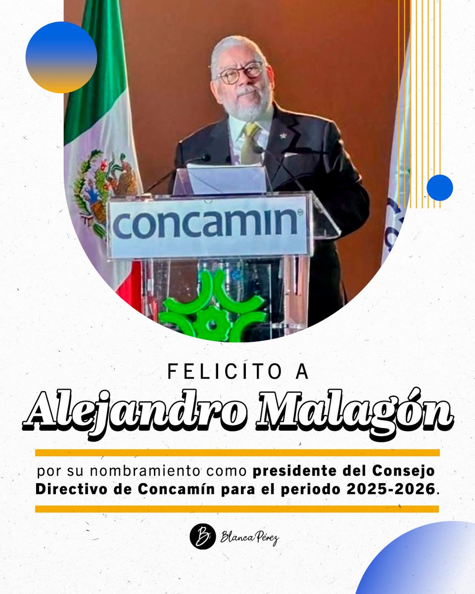 Enhorabuena querido Presidente sin lugar a dudas el sector industrial lleva un gran rumbo bajo tu liderazgo y compromiso con la <a href="/CONCAMIN/">CONCAMIN</a> y con México, en un honor colaborar bajo tu visión.