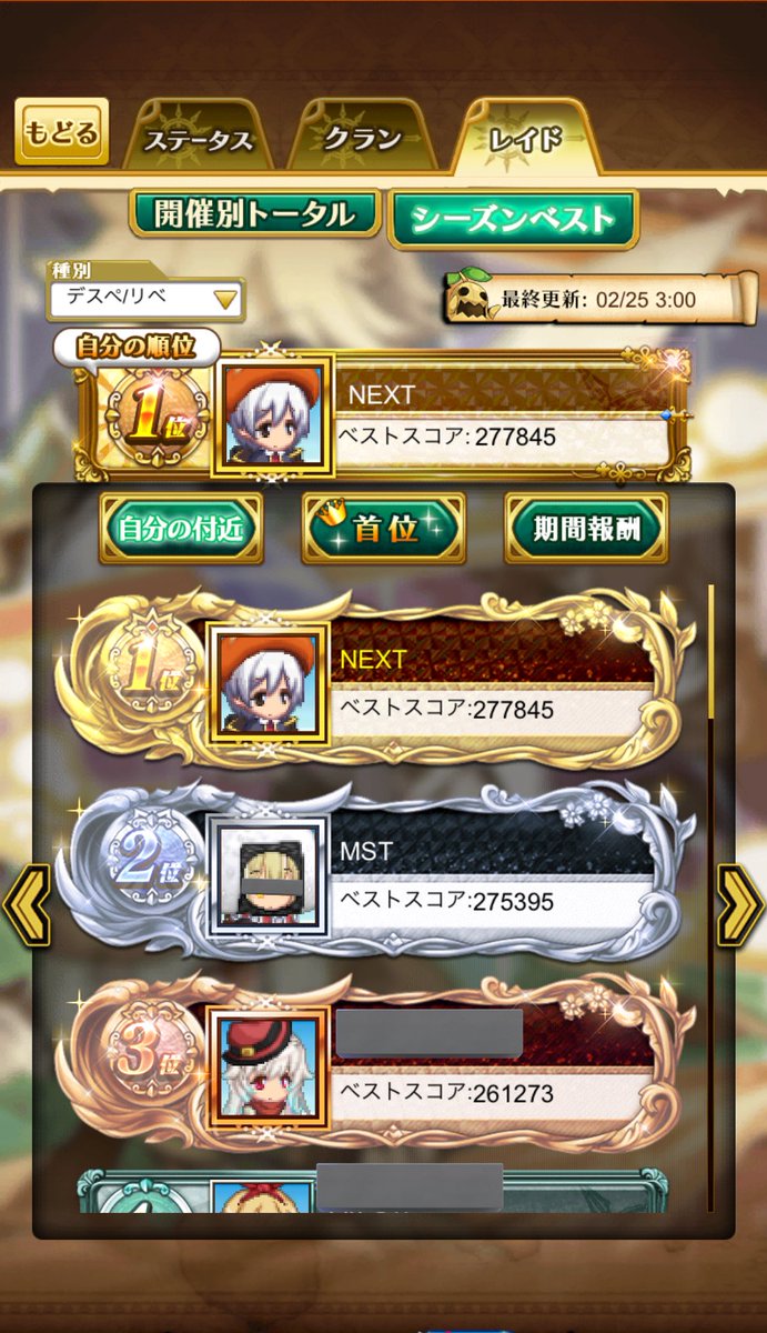 1位ヽ(≧▽≦)/ヤター！