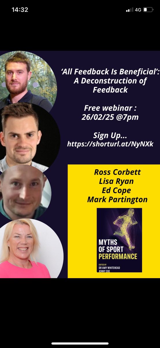 Ross Corbett (@corbett_ross) on Twitter photo Excited for this on Wednesday night as part of the Myths of Sports Performance webinar series. Link below to register.
<a href="/SequoiaBooks/">Sequoia Books</a> <a href="/a_whitehead1/">Dr Amy Whitehead</a> <a href="/jennycoady10/">Jenny Coe</a> <a href="/LisRyan_Nutri/">Dr Lisa Ryan</a> <a href="/CoachPartington/">Dr. Mark Partington</a> <a href="/EdCope1/">Ed Cope</a>
eventbrite.co.uk/e/myths-of-spo… Excited for this on Wednesday night as part of the Myths of Sports Performance webinar series. Link below to register.
<a href="/SequoiaBooks/">Sequoia Books</a> <a href="/a_whitehead1/">Dr Amy Whitehead</a> <a href="/jennycoady10/">Jenny Coe</a> <a href="/LisRyan_Nutri/">Dr Lisa Ryan</a> <a href="/CoachPartington/">Dr. Mark Partington</a> <a href="/EdCope1/">Ed Cope</a>
eventbrite.co.uk/e/myths-of-spo…