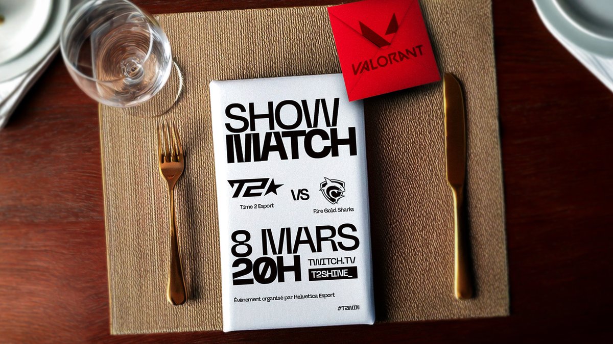 T2 ESPORT (@time2esport) on Twitter photo On espère que vous avez faim, parce qu'on vous cook quelque chose de fou là. 🧑🍳
Samedi 8 mars, préparez-vous à avoir faim parce qu'on va vous cuisiner du bon requin doré.✨
Time 2 Esport 🆚@firegoldSharks
🔗 twitch.tv/t2shine_
Événement organisé par <a href="/helvetica_off/">Helvetica eSport🇨🇭</a> On espère que vous avez faim, parce qu'on vous cook quelque chose de fou là. 🧑🍳
Samedi 8 mars, préparez-vous à avoir faim parce qu'on va vous cuisiner du bon requin doré.✨
Time 2 Esport 🆚@firegoldSharks
🔗 twitch.tv/t2shine_
Événement organisé par <a href="/helvetica_off/">Helvetica eSport🇨🇭</a>