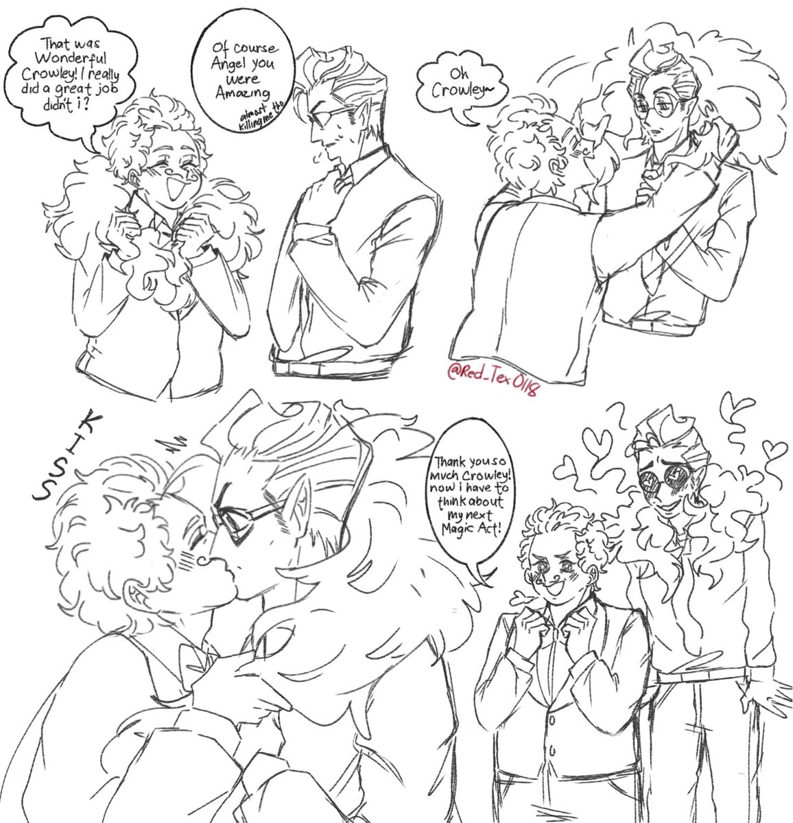 Red_Tex0118's tweet photo. The Amazing Mr. Fell and his (doting husband) Wonderful Assistant! 🐍😇

#GoodOmens #Crowley #Aziraphale #ineffablehusbands #GoodOmensFanart #GoodOmens2 https://t.co/VrYQb0u9Pz