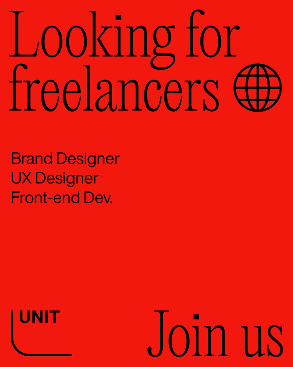 Locomotive® (@locomotivemtl) on Twitter photo Freelance with us!
We're growing our team and looking for a Brand Designer, UX Strategist, and Front-End Developer to collaborate on upcoming exciting projects.
Interested?
Reach out at jobs@locomotive.ca Freelance with us!
We're growing our team and looking for a Brand Designer, UX Strategist, and Front-End Developer to collaborate on upcoming exciting projects.
Interested?
Reach out at jobs@locomotive.ca