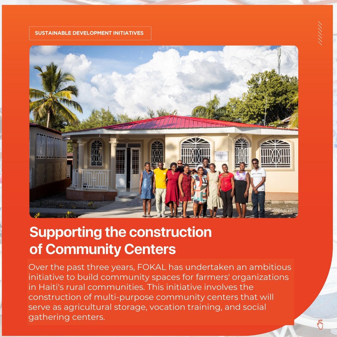 What we do? We are supporting <a href="/FOKAL_Ayiti/">FOKAL</a> in its quest to build five multi-purpose community centers for farmers' organizations in rural #Haiti. These spaces serve as agricultural storage, vocational training hubs, and social gathering sites. #Philanthropy #USA