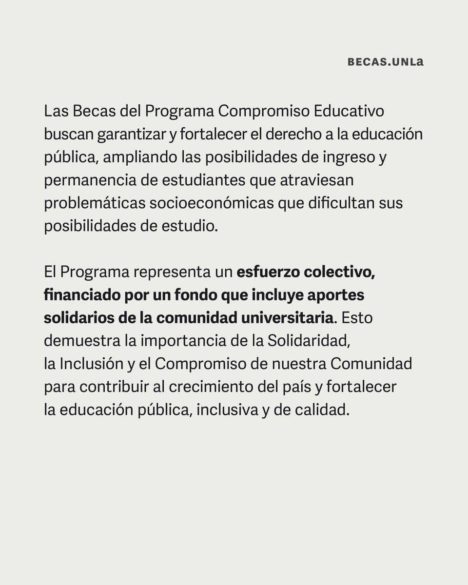 BecasUNLa's tweet photo. 📢 Inscripción a Becas para estudiantes ingresantes y avanzados de la @UNLaOficial

📅 Inscripción del 10/3 al 30/2 
👉 https://t.co/nG7SkdOWWP

➕ Información https://t.co/78v2ssrue7

📩 becas@unla.edu

No dejes pasar esta oportunidad! 💪✨

#CompromisoEducativo  #ComunidadUNLA https://t.co/Uz5rP47gM3