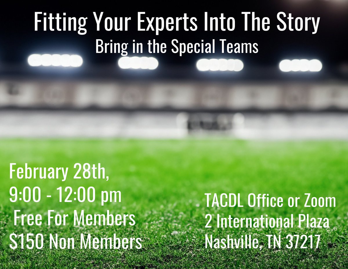 Only 4 more days to sign up!!

FREE FOR MEMBERS!!

This CLE will cover how to use an expert to help tell a story through and with defense. It will cover topics from discovery, theme and story, investigation, and tactics.

Register Now: tacdl.com/2025-fitting-y…