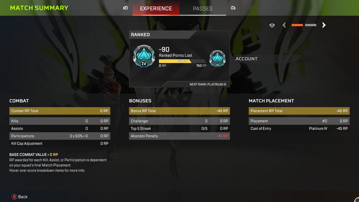 JuggUniverse's tweet image. Abandonment penalty because apex updated on a random ahh Monday morning when I started a ranked match...
.
.
@RSPN_Hideouts
@RSPN_JayBiebs @RSPN_Iron
@RSPN_PK @RSPN_Jello
.
.
#apexlegends @PlayApex @Respawn #ranked #fixapex