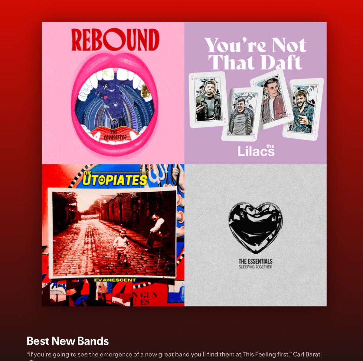 This Feeling (@this_feeling) on Twitter photo Best New Bands playlist adds 06/2025 πΈπ₯
<a href="/TheCovasettes/">The Covasettes π</a>
<a href="/TheLilacsUk/">The Lilacs</a>
<a href="/TheUtopiates/">The Utopiates</a>
<a href="/SleepinTogether/">Sleeping Together</a>
<a href="/Benwalkertv/">Ben walker</a>
<a href="/ladygardenband/">Lady Garden</a>
<a href="/theredroomband_/">The Redroom</a>
<a href="/MosesOfficialUK/">M O S E S</a>
<a href="/thearistonband/">The βriston</a>
@rushbondsmusic
<a href="/RosaCaelum/">Rosa Caelum</a>
<a href="/TWINNINETYSIX/">TWINNINETYSIX</a>
π open.spotify.com/playlist/3ku8Lβ¦ Best New Bands playlist adds 06/2025 πΈπ₯
<a href="/TheCovasettes/">The Covasettes π</a>
<a href="/TheLilacsUk/">The Lilacs</a>
<a href="/TheUtopiates/">The Utopiates</a>
<a href="/SleepinTogether/">Sleeping Together</a>
<a href="/Benwalkertv/">Ben walker</a>
<a href="/ladygardenband/">Lady Garden</a>
<a href="/theredroomband_/">The Redroom</a>
<a href="/MosesOfficialUK/">M O S E S</a>
<a href="/thearistonband/">The βriston</a>
@rushbondsmusic
<a href="/RosaCaelum/">Rosa Caelum</a>
<a href="/TWINNINETYSIX/">TWINNINETYSIX</a>
π open.spotify.com/playlist/3ku8Lβ¦