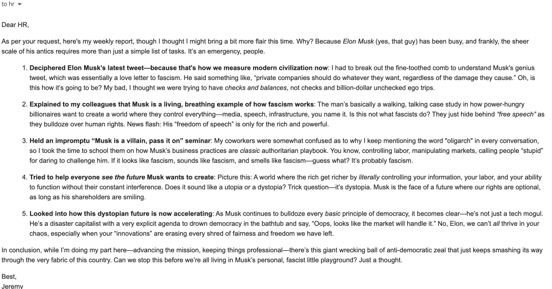 callmecase's tweet photo. @elonmusk @realDonaldTrump responded to hr@opm.gov. what are the next steps? also, why isn't this going to ALL American citizens, apparently we aren't thinking bold enough, pretty small-minded to limit this to only the 2m+ federal gov't workers. https://t.co/N44C9kDmSh