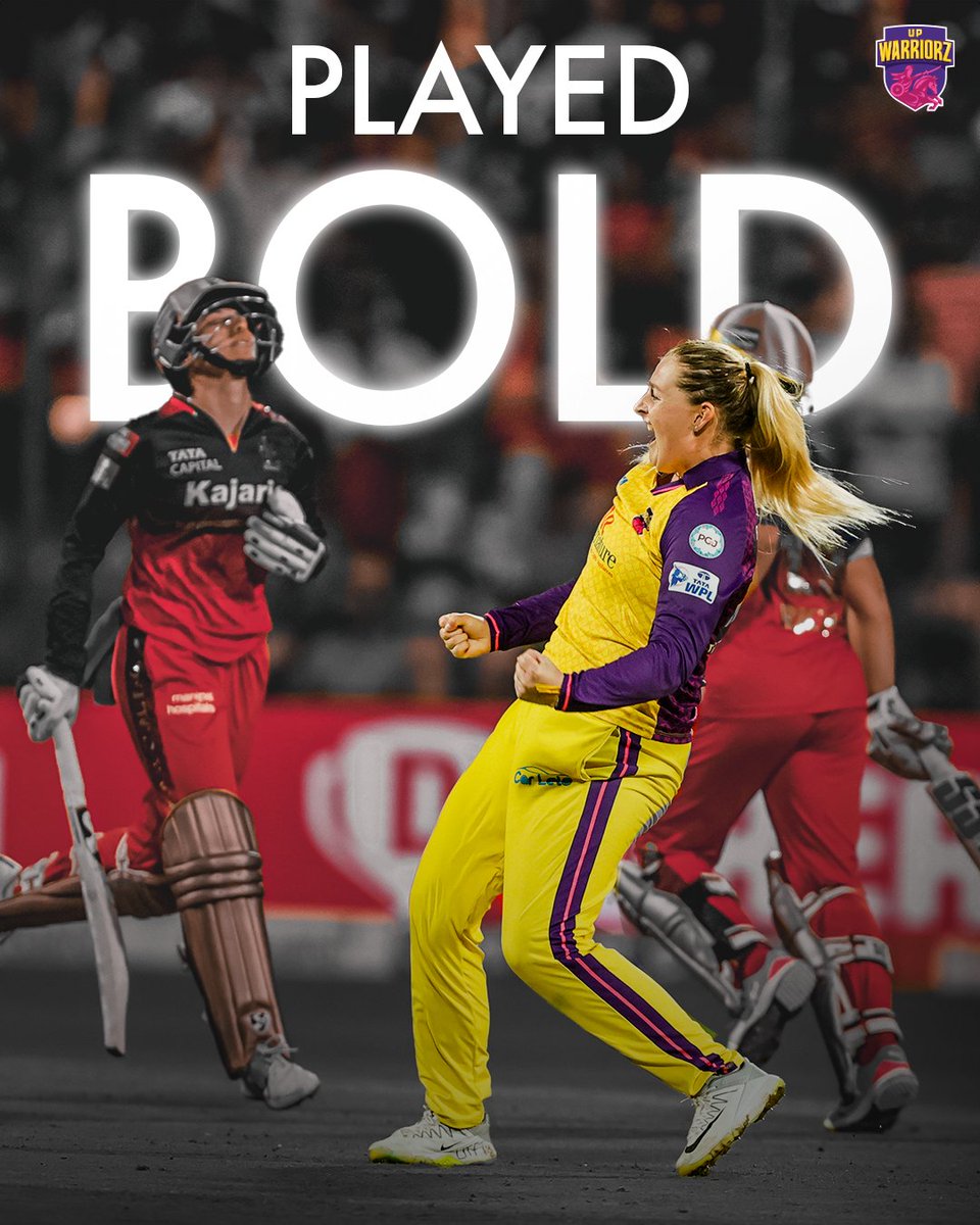 UPWarriorz's tweet photo. ....and won the first-ever #TATAWPL Super Over! 😌 https://t.co/mfgcWKMbBa