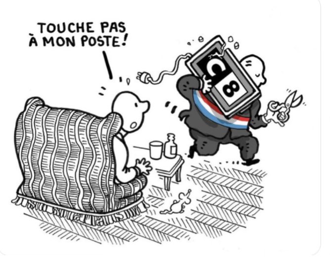 lachainedestouf's tweet photo. @Arcom_fr Merci Plantu pour ce dessin qui résume l affaire d état. Dans l attente d' une enquête parlementaire. Soutien aux 400 salariés de C8 https://t.co/0SRbWW6bHJ