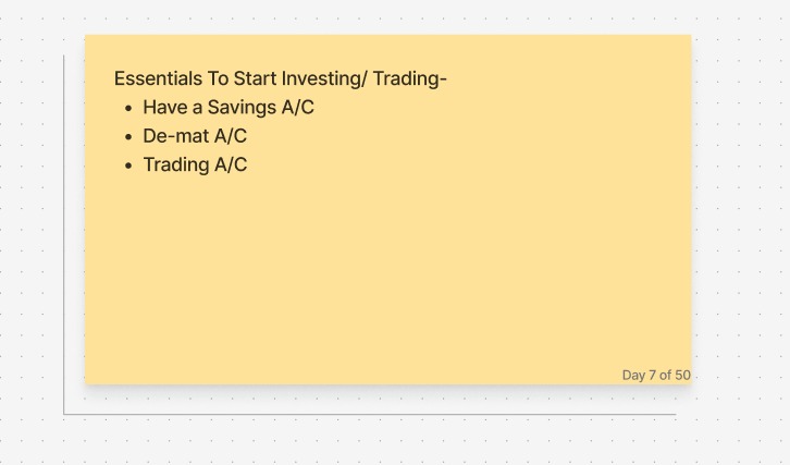 bhavya11005's tweet photo. 📊 Day 7: Essentials to Start Investing/Trading! #AmbixousUpskilling2025  

To invest in stocks, you need:  
🟢 Savings A/C – Transfers funds  
📂 Demat A/C – Stores shares  
📈 Trading A/C – Executes buy/sell  

📈Choose a broker with low fees &amp; good support!Trading https://t.co/DBc0zhx1f4