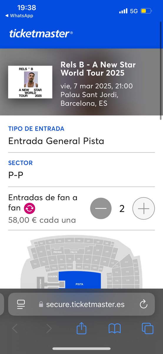 DWeightless's tweet image. SE VENDEN DOS ENTRADAS para el concierto de RELS B en BARCELONA el 7 de marzo de 2025 en PISTA GENERAL por el mismo precio de compra.