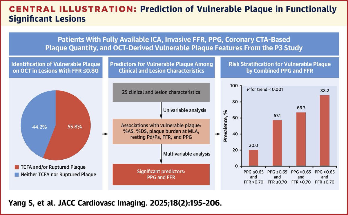 JACC Journals (@jaccjournals) on Twitter photo Holy grail of #cvCAD – just go w/ the flow? In this multi-center study of patients w/ ischemia by FFR, the presence of vulnerable plaque was assoc w/ high pullback pressure gradient & very low FFR w/out add'l plaque characteristics. jacc.org/doi/10.1016/j.… #JACCIMG <a href="/ColletCarlos/">Carlos Collet MD PhD</a> Holy grail of #cvCAD – just go w/ the flow? In this multi-center study of patients w/ ischemia by FFR, the presence of vulnerable plaque was assoc w/ high pullback pressure gradient & very low FFR w/out add'l plaque characteristics. jacc.org/doi/10.1016/j.… #JACCIMG <a href="/ColletCarlos/">Carlos Collet MD PhD</a>