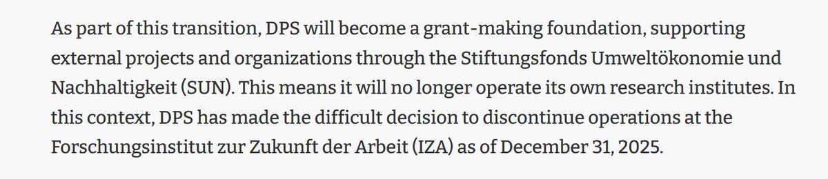 While <a href="/iza_bonn/">IZA</a>'s record of shocking announcements is already unparalleled among European research institutes, the news of its closing down by the end of 2025 is suprising and sad.
Thank you and good luck to all the researchers and staff who put their heart and effort into IZA!