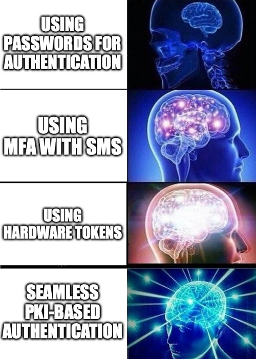 TripleCyberUSA's tweet photo. PKI authentication: Because '123456' and 'password' shouldn’t be the keys to your kingdom. #quantumpki #zerotrust #fortifyyourfuture #technology #cybersecurity https://t.co/q033n4jemq