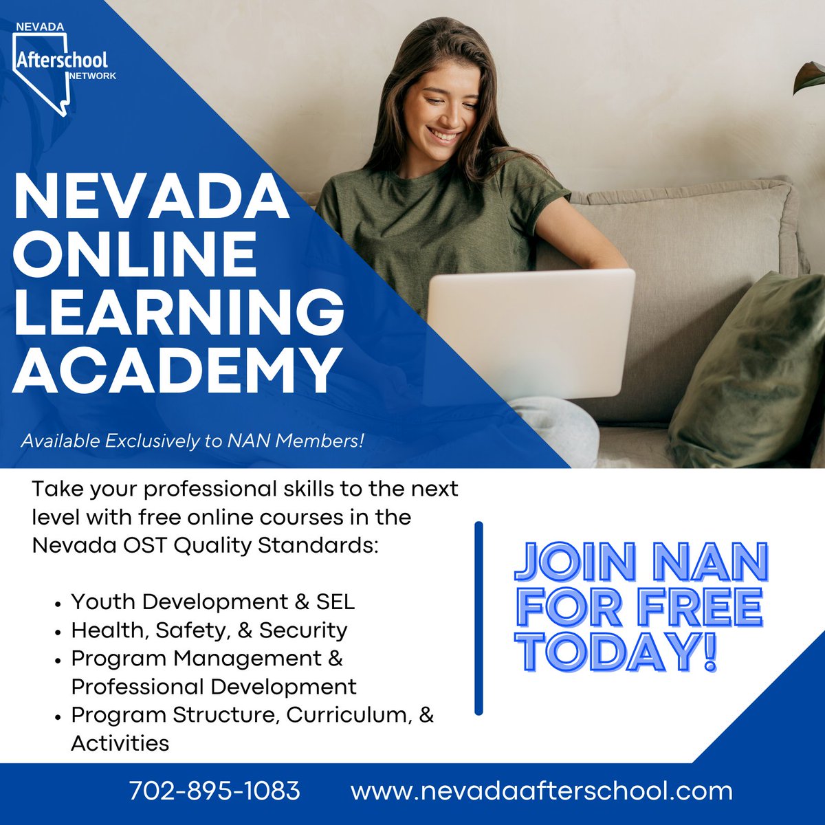 Ready to invest in your professional growth? Become a #NANMember &amp; access to our Online Learning Academy, offering a wide range of courses &amp; webinars designed to enhance your skills &amp; knowledge in the afterschool field. 
#MembershipBenefits #OnlineLearningAcademy  #NVOST