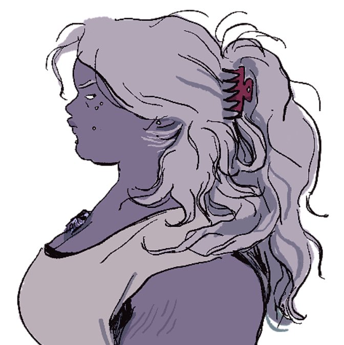 She's supposed to be yawning in this picture but i couldn't get the expression right and got frustrated so I gave up. Other drawings of her that i like even less