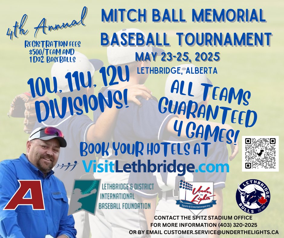 Lethbridge Longhorns (@lethlonghorns) on Twitter photo Registration now open for the Mitch Ball Memorial tournament. 10U-12U divisions. utlse.com/mitch-ball-mem… Registration now open for the Mitch Ball Memorial tournament. 10U-12U divisions. utlse.com/mitch-ball-mem…