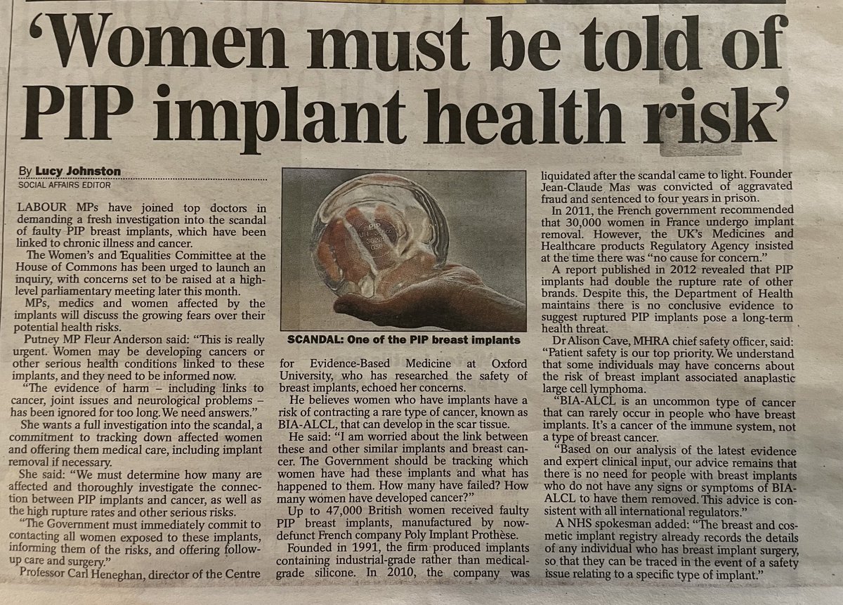 PIPActionA's tweet photo. The science says “#Breastimplant silicone exposure induces immunogenic response & autoimmune markers in human periprosthetic tissue” UKwomen exposed to banned & Dangerous #PIPimplants call for a #PUBLICinquiry @BreastCancer_UK @PutneyFleur @DanCardenMP @YasminQureshiMP @EstherMcVey1 @karinsmyth @FeryalClark @thelucyjohnston