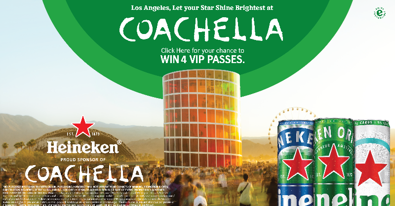 LAFC's tweet photo. .@Heineken_US wants to send YOU to @Coachella with 4 VIP passes! 

Don’t miss your shot at the ultimate festival experience. Must be 21 or older to enter. #EnjoyResponsibly

#LAFC | @Heineken_US