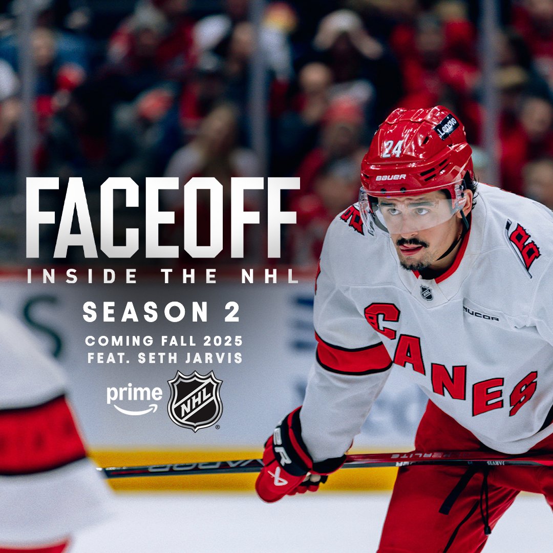 SportsOnPrimeCA's tweet photo. JARVY PARTY ON PRIME! 🥳

@Canes' Seth Jarvis is set to join Season 2 of Prime Video’s FACEOFF: Inside the @NHL. https://t.co/ryz86qfQoo
