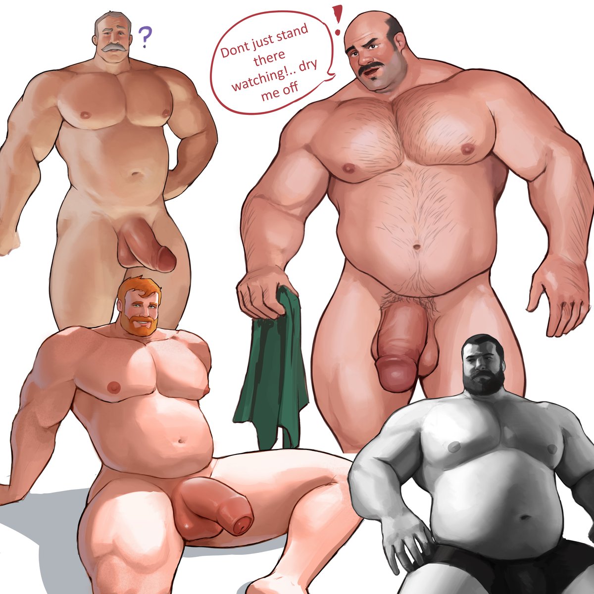 Studies of bellies and other thick things 🧔🏻

#bara