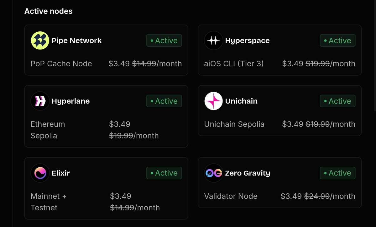 Captain_Wils's tweet image. MASSIVE NEWS GUYS
All @rapidnodexyz nodes are now $3.49 (for the next 48 hours) due to the unexpected stress and issue users encountered during NEXUS TESTNET II. ($24 node now $3.49)
🚦app.rapidnode.xyz/dashboard

I also have secured 5 nodes to give out for my lovely and supportive…