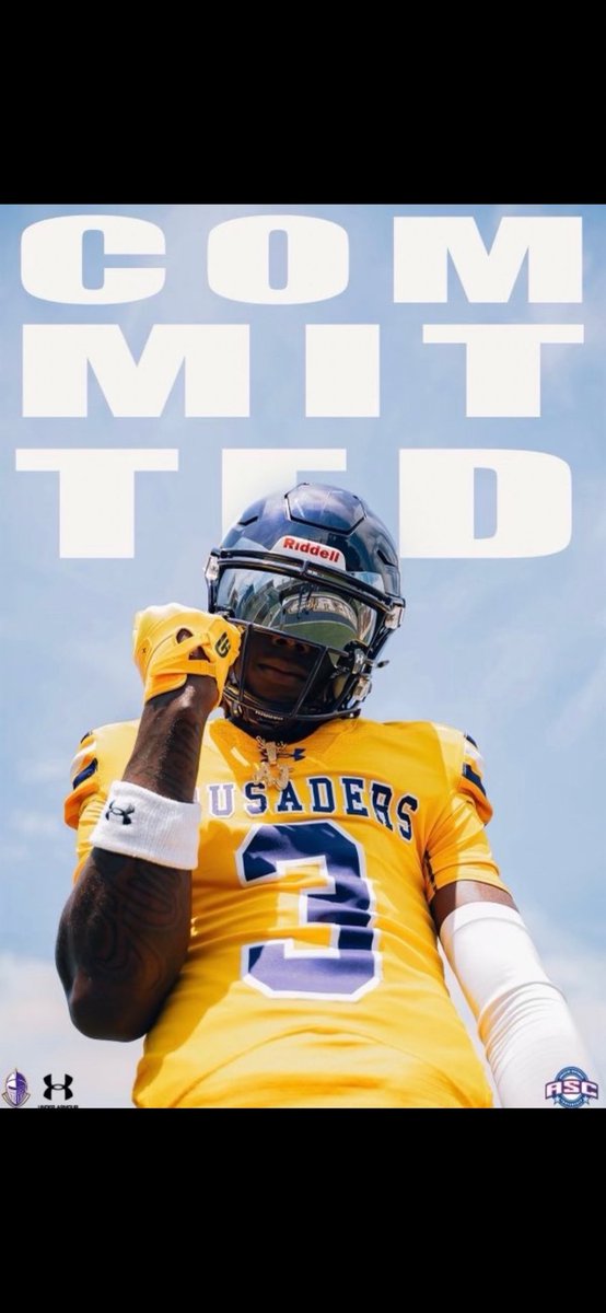 After a great conversation with <a href="/KeithStiffle/">Keith Stifflemire</a> I will be continuing my football career and education at <a href="/CruFootball/">UMHB Football🏈</a> i want to thank God for this opportunity and my family and coaches. GO CRU🟪🟨💪🏼 <a href="/HeathClawson/">Coach Clawson</a> <a href="/CoachJayWllms/">Coach Jervis Williams</a> <a href="/Coach_Lu/">Rich Lucero Ŧ</a> <a href="/Coach_Brace/">Nick Brace</a>