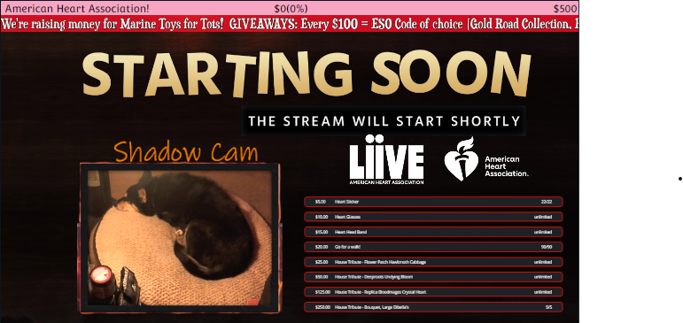 LIVE on <a href="/TESOnline/">The Elder Scrolls Online</a>  🐉 !charity for @AmericanHeartAssociation 🎁 Goal ESO Giveaways! 🎁 !coffee ☕ twitch.tv/tirinei