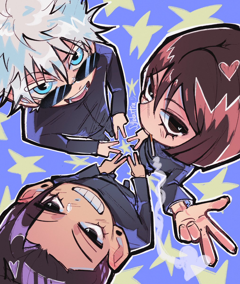 my headcanon is that these three made little stars with their hands like this #jjk