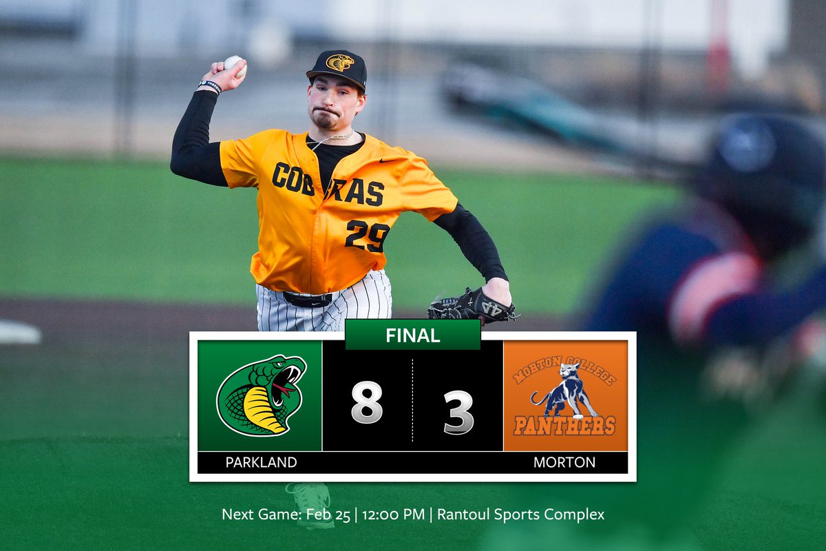 ParklandCobras's tweet image. No. 13 Parkland baseball defeats Morton College 8-3