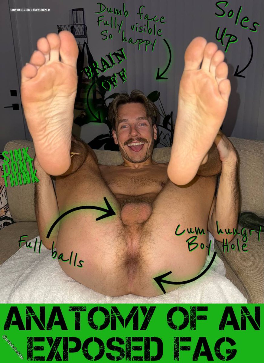 MrRickyS420's tweet photo. If you have not followed me long you will learn quick @urdadsfleshlite is one of my favorite stoner gooner boys so when he asked me to make him an anatomy of a fag edit you know I had to oblige! Look at his cum hungry hole his full balls his exposed hole and his dumb happy face😈 https://t.co/Ou8Rt9hvuS