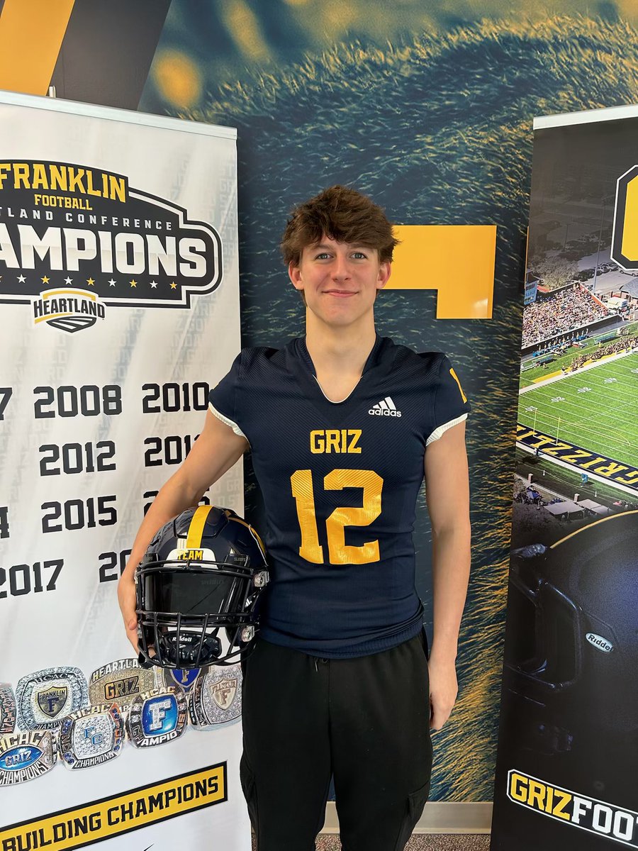 Owen Wright (@owen_wright16) on Twitter photo After a great visit at <a href="/FCGrizFootball/">Franklin College Football</a> I am very grateful to have received my first offer to play at the next level!
<a href="/ChampionsManual/">Mike Leonard</a> <a href="/CoachK_Ski/">Blaine Kowalkowski</a> <a href="/CoachJMiracle/">Josh Miracle</a> <a href="/ShamrockFB/">Rocks Football</a> <a href="/IndianaPreps/">Indiana Preps</a> <a href="/CoachAlexBales/">Alex Bales</a> <a href="/HageeKicking/">Hagee Kicking</a> After a great visit at <a href="/FCGrizFootball/">Franklin College Football</a> I am very grateful to have received my first offer to play at the next level!
<a href="/ChampionsManual/">Mike Leonard</a> <a href="/CoachK_Ski/">Blaine Kowalkowski</a> <a href="/CoachJMiracle/">Josh Miracle</a> <a href="/ShamrockFB/">Rocks Football</a> <a href="/IndianaPreps/">Indiana Preps</a> <a href="/CoachAlexBales/">Alex Bales</a> <a href="/HageeKicking/">Hagee Kicking</a>