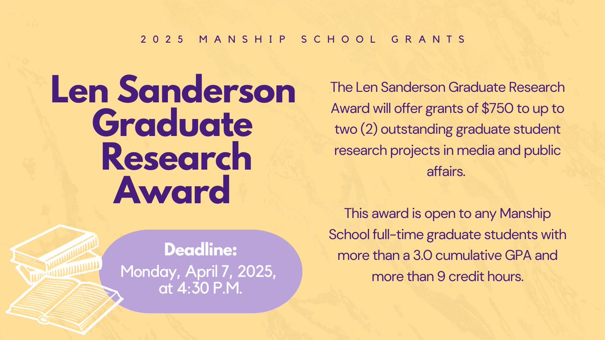MassCommGrad's tweet image. Funding Opportunities! 

The Manship School is committed to supporting students through exclusive grant opportunities. 

Don’t miss your chance—explore available grants today! #ManshipSchool #Scholarships