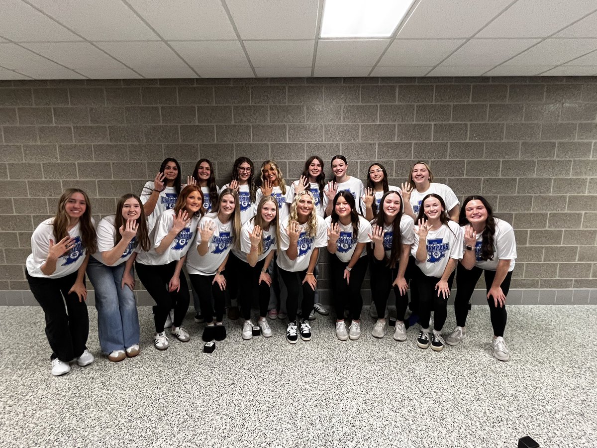 Chargers_vball's tweet photo. Celebrated our 4a voleyball state championship with our ring presentation this past week. 💙🏐 https://t.co/DaqOXQDSNt