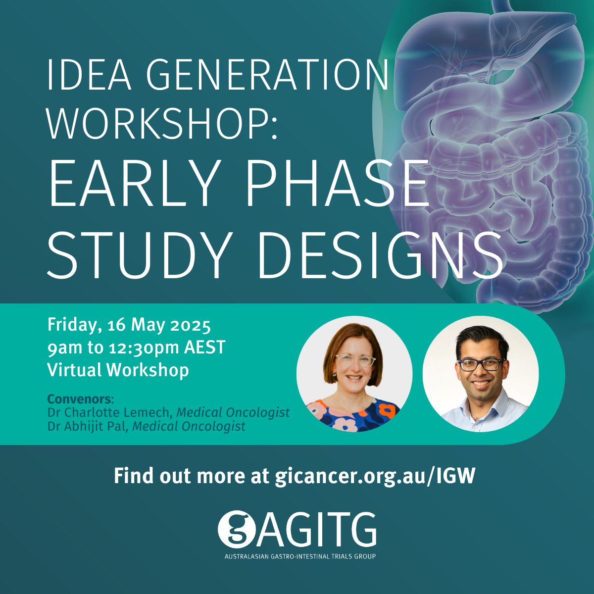 Want to get a research idea off the ground to improve outcomes for people with #GICancer? Submit your idea to our next Idea Generation Workshop and help shape the future of #GICancerResearch &amp; clinical trials. Register now: gicancer.org.au/IGW #GIcancer #CancerResearch