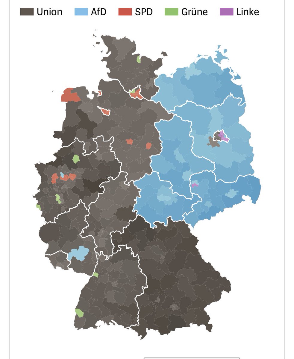 Former commies (East Germany) vote Fascist (Blue) - right on the boundary of the Freedom Wall. It shows you neither can be trusted and that extreme-left is also extreme-right!