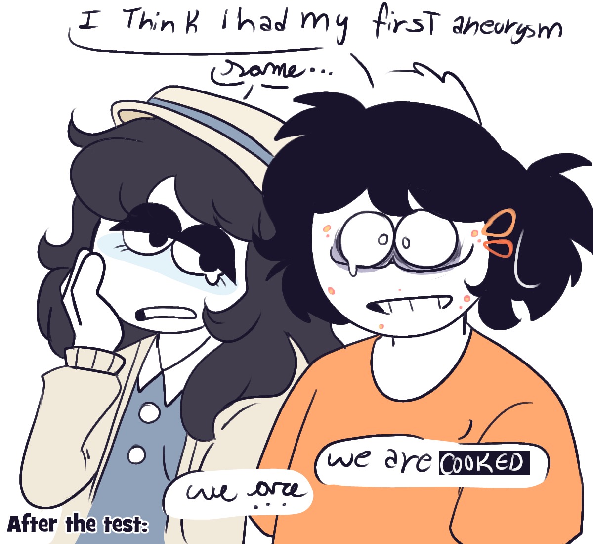 trizzfish's tweet photo. 𖠁 Little comic based on how I viewed their interaction ヽ( 'ω' )ノ (the dumdums for A+s and worried for nothing)
𖢆 Serena by @CozzieStars !
#spookymonth #spookymonthoc #ocs #spookymonthcomic https://t.co/6NNX8RpeGW