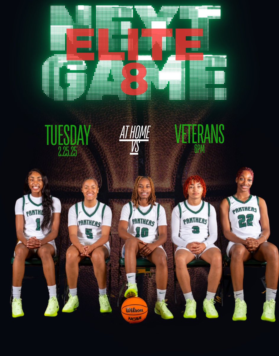 🚨 TOMORROW ‼️ TOMORROW

⏰ 6PM ‼️HOME‼️

🗓️ 02.25.25 ‼️ 

🦾Round 3️⃣‼️ 

⛹🏽‍♀️Elite 8 ‼️

It’s #AHughesDeal 💚 #PantherPride