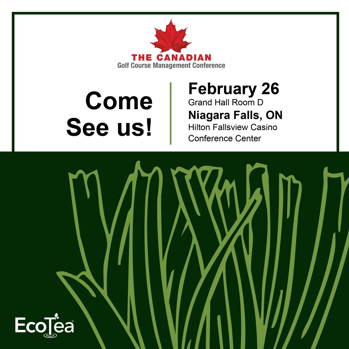 EcoTea_Ag's tweet photo. We’re excited to be at the 2025 Canadian Golf Course Management Trade Show - @GolfSuper

Trade show is February 26, from 10:00AM - 2:30PM. Connect with our team at booth # 32 and learn all about our product #EcoTea that provides a reliable, easy to use opportunity, to give plant roots a hyper-diverse microbial community, helping them thrive the way nature intended. And providing all the benefits of a living soil system.

#EcoTea #SoilBiology #SoilHealth #SoilScience #LivingSoil #SoilMicrobes #HealthySoils #SoilHealthMatters