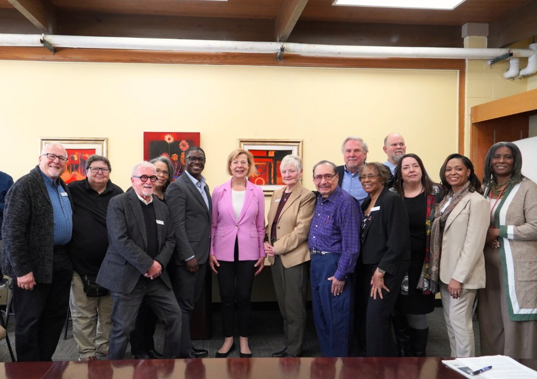 SenatorBaldwin's tweet photo. Medicaid cannot be raided to pay for tax cuts for billionaires.

Today, I was in Milwaukee to hear about what cuts to Medicaid could mean for Wisconsin seniors: grandparents kicked off healthcare, senior living homes closing, and higher costs for seniors on a fixed income. https://t.co/nlwdPmLLz8